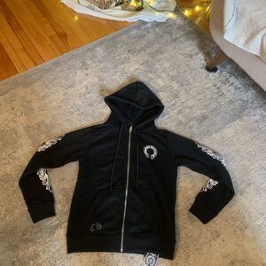 Black Chrome Hearts Zip-Up